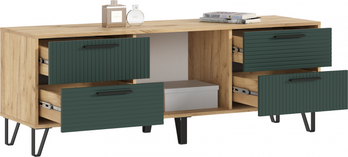 Флэш Тумба ТВ 1500 браш мени грин/дуб крафт