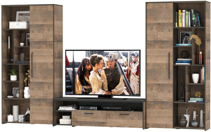 Трувор Гостиная 076, дуб гранж песочный/интра