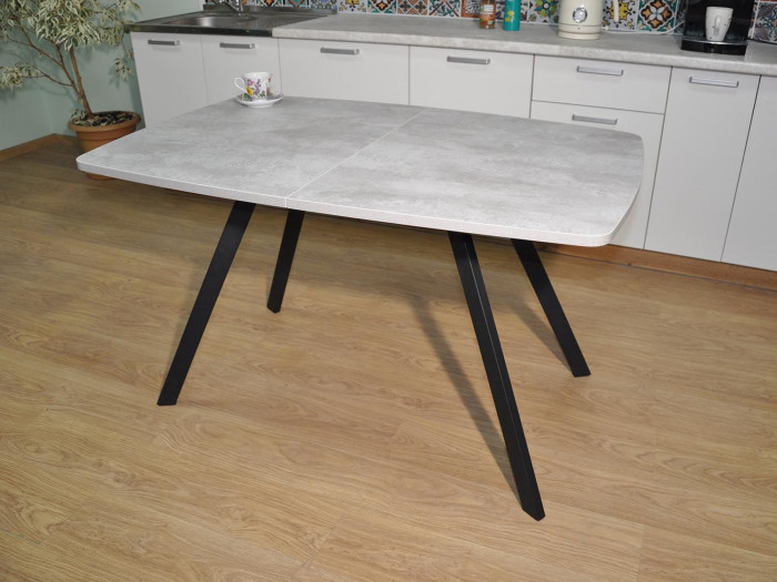 Стол обеденный Орфей Черный / цемент светлый