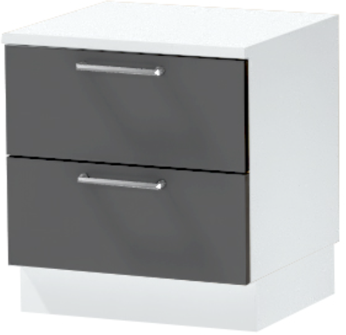 Тумба-6 прикроватная напольная "Иннэс-7", Белый/Графит
