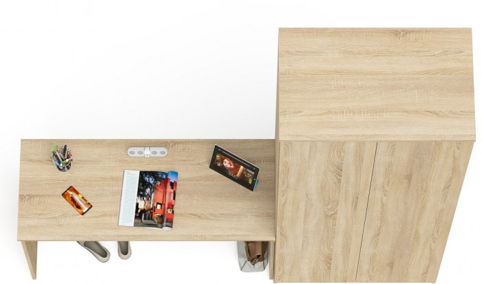 Мори письменный стол МСП1200.1 + Шкаф МШ800.1, дуб сонома