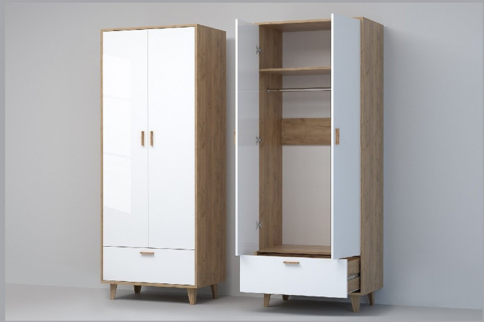 Эго Шкаф ШК-1 НГ (Камень Темный/Дуб Крафт Золотой)