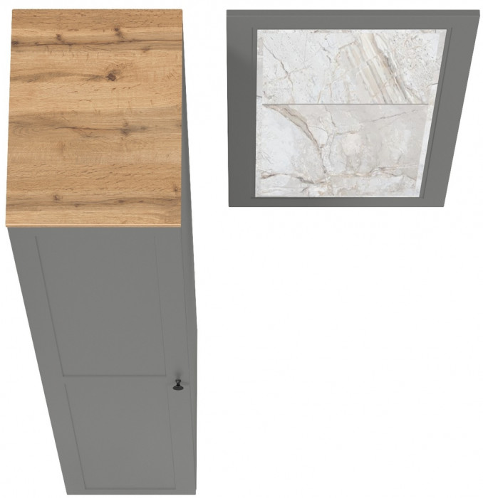 Остин Прихожая 12, цвет серый графит/дуб крафт золотой, ШхГхВ 99,5х54,3х229,6 см., универсальная сборка
