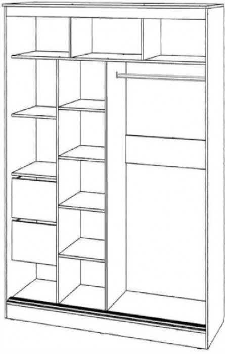Шкаф-купе Элегант 1500 (Сандал светлый)