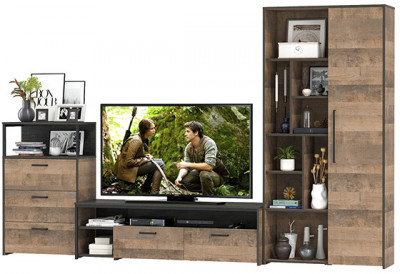 Трувор Гостиная 080, дуб гранж песочный/интра