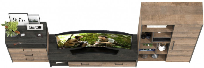 Трувор Гостиная 080, дуб гранж песочный/интра