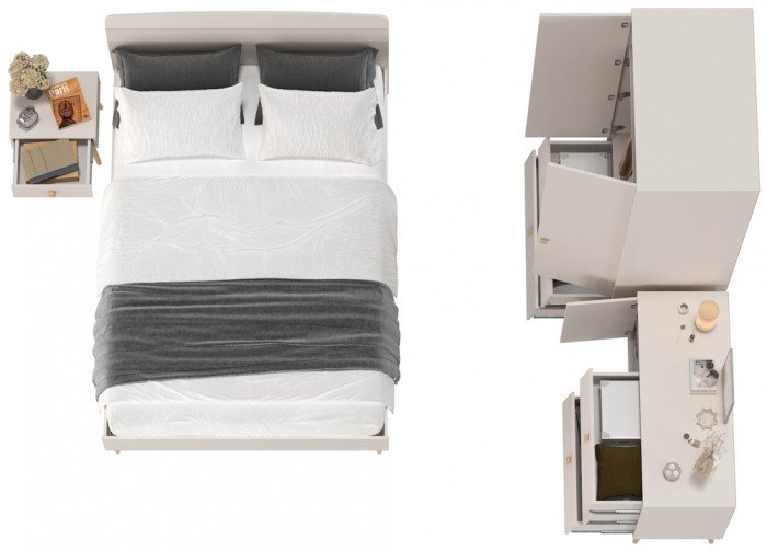 Афина Спальня 23-1400, кашемир серый