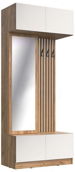 Модульная прихожая Роджина, композиция 1 (Графит, Дуб Крафт Золотой)