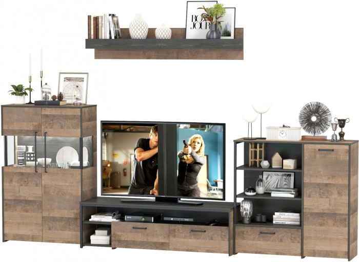 Трувор Гостиная 053, дуб гранж песочный/интра