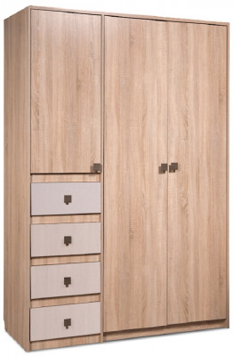 Шкаф для одежды с ящиками "Лондон" - Дуб сонома/Капучино светлый