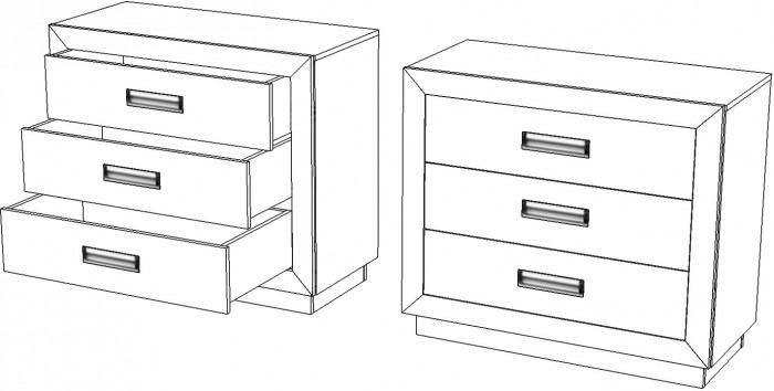 Комод с 3-мя ящиками "Эстель" - Сосна шале/Бетон спаркс