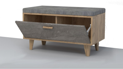 Эго Обувница ОБ-1 НГ (Камень Темный/Дуб Крафт Золотой)