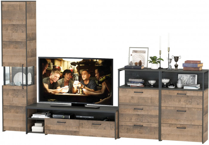 Трувор Гостиная 102, дуб гранж песочный/интра