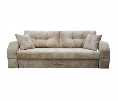 Диван-еврокнижка Манчестер, пружинный блок, 150х195, подсветка, велюр бежевый