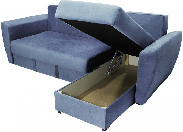 Диван-кровать угловой Амстердам Люкс, 160х200, еврокнижка, велюр, серый