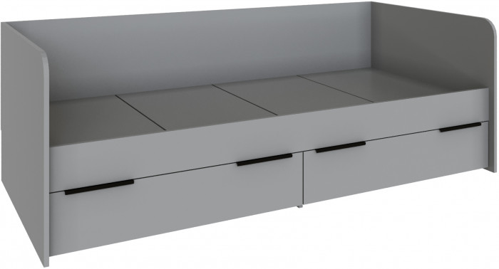 Кровать Мадрид (0,8) с 2-мя ящиками, Камень серый