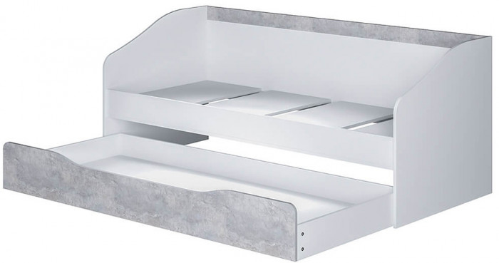 Кровать детская Паскаль, Белый, Цемент светлый
