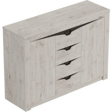 Соренто Тумба с 4 ящиками и 2 дверцами, дуб бонифаций