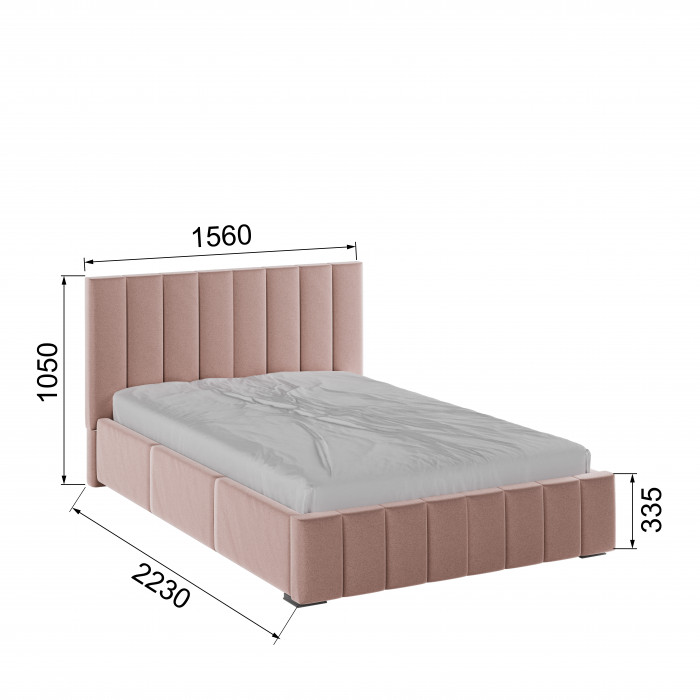 Нега Кровать интерьерная 140 пыльная роза, ПМ