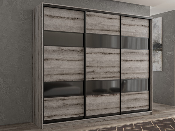 Шкаф-купе Кааппи 7 Эвок Окаменелый 190х45х230 см