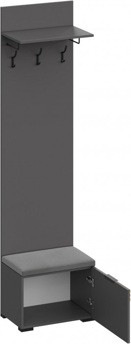 Модульная Прихожая Нао, набор №4, Графит/Графит, Дуб вотан, Simple 27