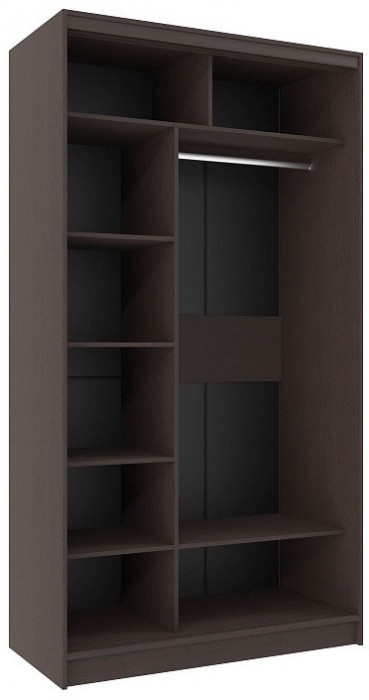 Шкаф-купе двухдверный с зеркалом 1200 Домашний Венге