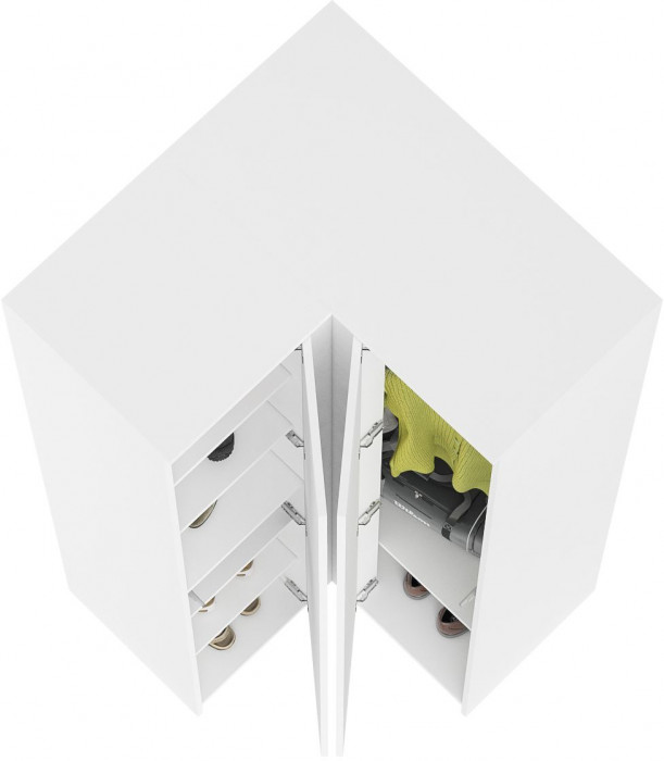 Мори Шкаф угловой МШУ960.1, цвет белый, ШхГхВ 96,4х96,4х209,6 см.