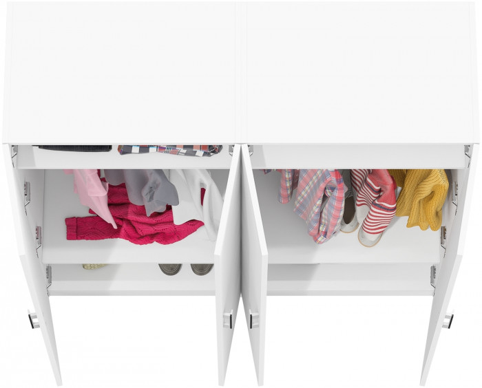 Два Шкафа С-МД-СК9Ш к компьютерному столу С-МД-СК9, цвет белый шагрень, ШхГхВ 140х45х160 см.