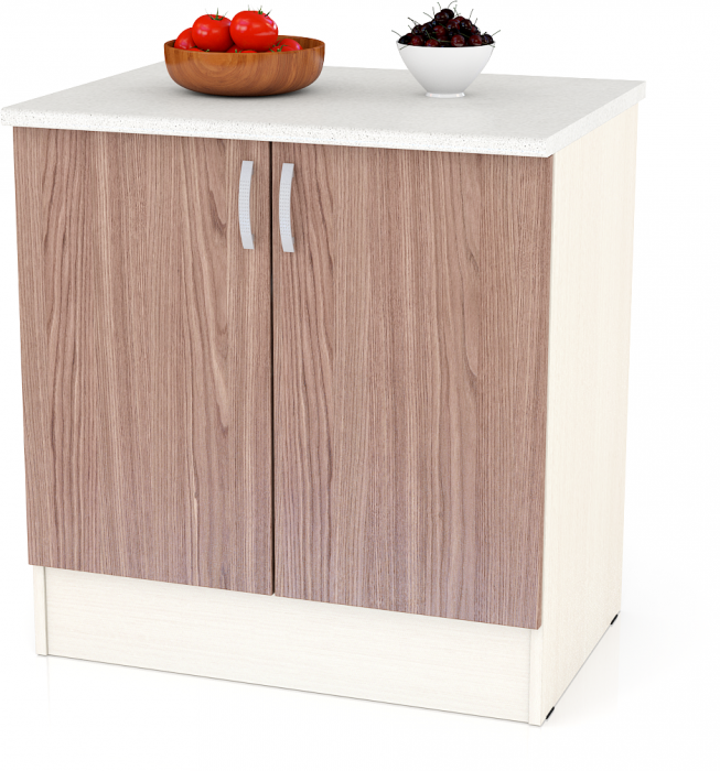 Кухня Мери ШН800 Стол 80 см., цвет дуб/ясень шимо тёмный, ШхГхВ 80х60х85 см. (столешница № 130 сахара белая)