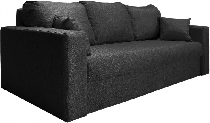Диван-кровать Ливерпуль, 160х195, раскладной, независимый пружинный блок, еврокнижка, велюр, черный