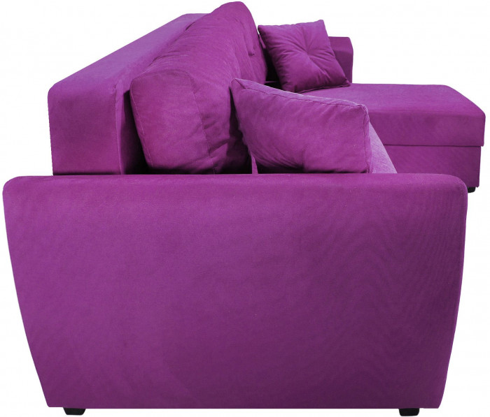 Диван-кровать угловой Амстердам Люкс, 160х200, еврокнижка, велюр, фиолетовый