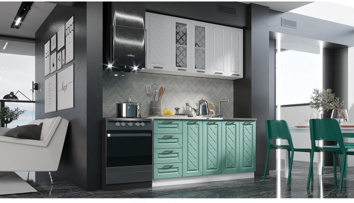 Кухня МДФ Агава 1600, Лиственница светлая