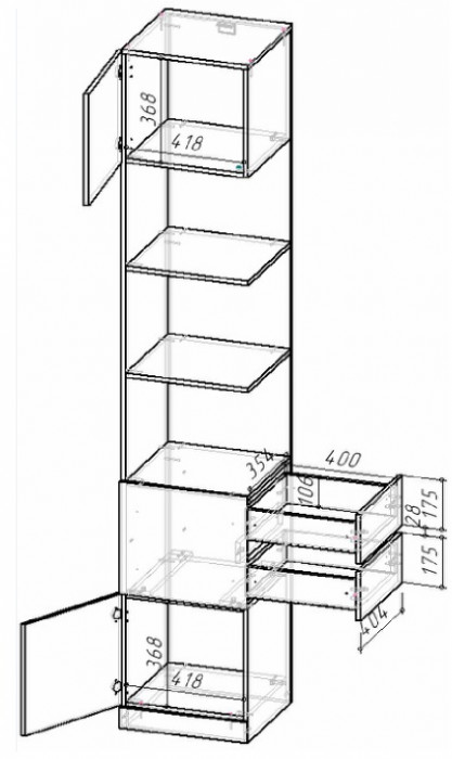 Модульная прихожая Кантри, композиция 4