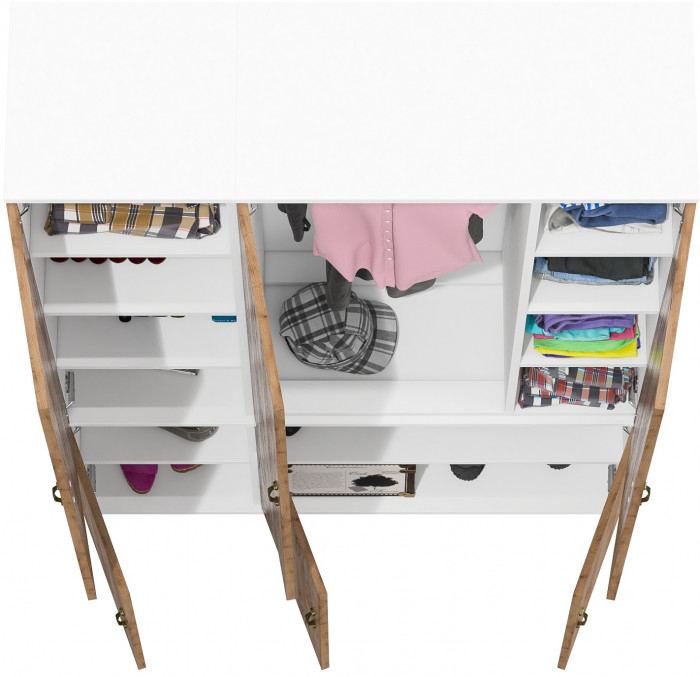 Лидер-8 Модуль Пенал МД 22Б + Шкаф МД 20Б, цвет белый шагрень/крафт золото, ШхГхВ 120х37,5х190 см., НЕ универсальная сборка