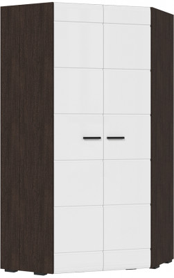 ЛИБЕРТИ ШК 06 Шкаф угловой 1060 (1060х2100х1060) Фасад МДФ БЕЛЫЙ ГЛЯНЕЦ/Корпус ВЕНГЕ