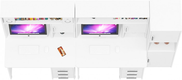 С-МД-СК9 Компоновка № 04, цвет белый шагрень, ШхГхВ 247х70х160 см., НЕ универсальная сборка