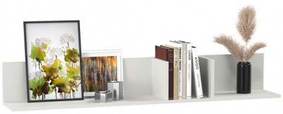 Эйр Гостиная 16.490 Полка навесная открытая, цвет белый шагрень, ШхГхВ 140х22,6х21 см., НЕ универсальная сборка