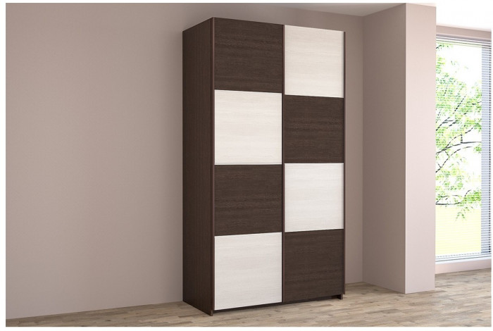 Шкаф-купе Иннэс-5 1200 Ф1/Ф1 (Бодега белая/Белый глянец)