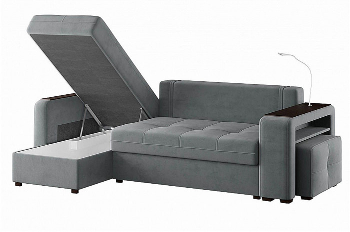 Диван угловой Smart 4 Б3-1Пф-2Т-Б4 Велюр Вивальди 8