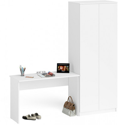 Мори письменный стол МСП1200.1 + Шкаф МШ800.1, белый