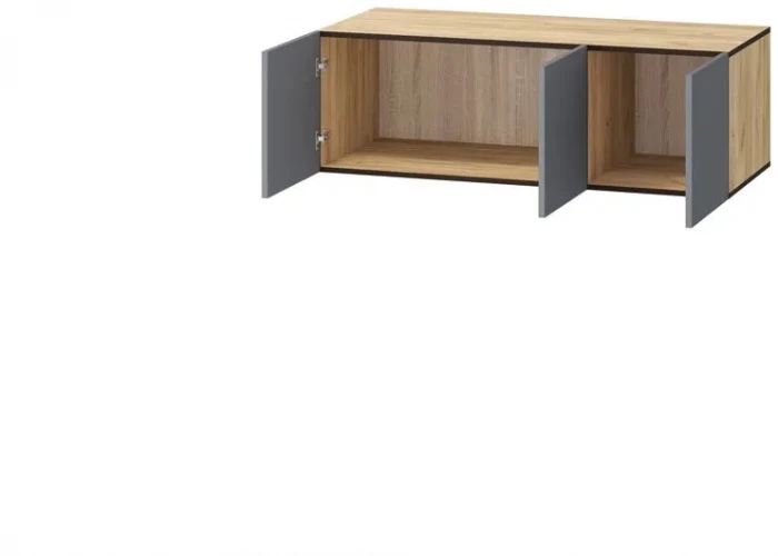 Шкаф Бастион 1500 №2 с антресолью, Графит/Дуб крафт золотой