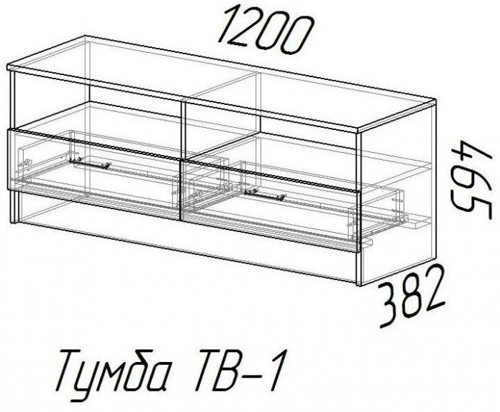 Тумба TV1 Эра, Ясень шимо темный/светлый