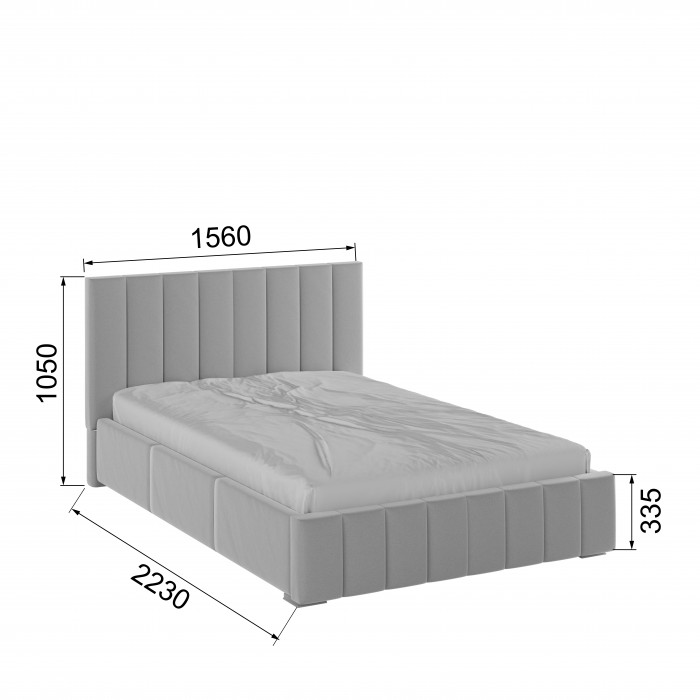 Нега Кровать интерьерная 140 светло-серый, ПМ