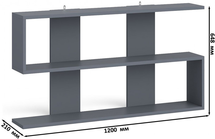 Мори Стол письменный МСП1200.1 + Комод МК800.1 + Полка 1200, цвет графит/белый, ШхГхВ 200,8х50х209,6 см., универсальная сборка