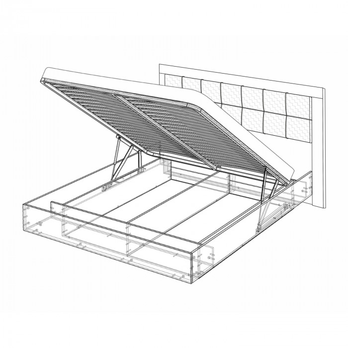 Кровать-5 с подъемным основанием 1400 экокожа Вега Скандинавия