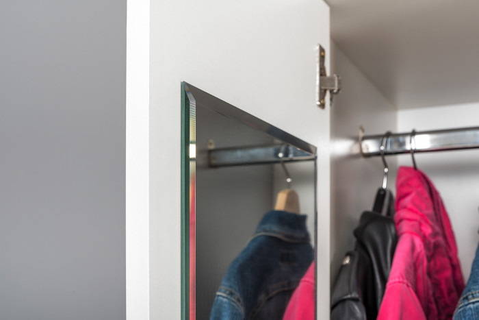 Торонто Компоновка № 27, цвет белый шагрень/стальной серый, сп. м. 800х1900 мм., б/м, основание есть, универсальная сборка