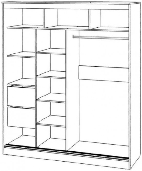 Шкаф-купе Элегант 1 2000 (Ясень шимо темный)
