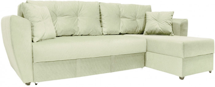 Диван-кровать угловой Амстердам Люкс, 160х200, еврокнижка, велюр, бежевый