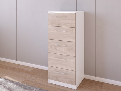 Комод 02/23 45х40х110 Белый/Кастелло Серый