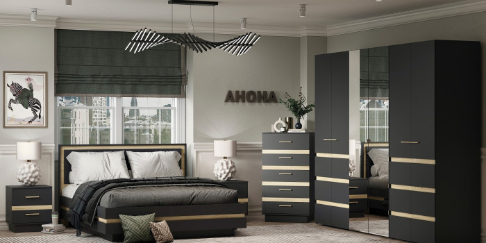 Спальня Анона антрацит. Комплект 2